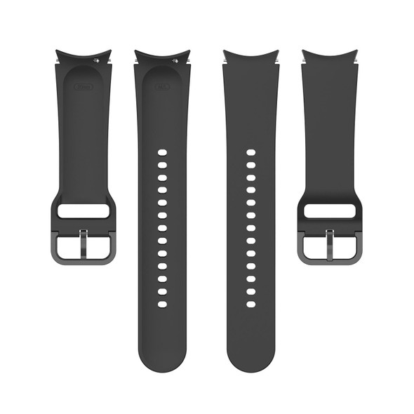 Samung Galaxy Watch4 40mm / 44mm Silicone Flat Buckle Watch Band(Black)