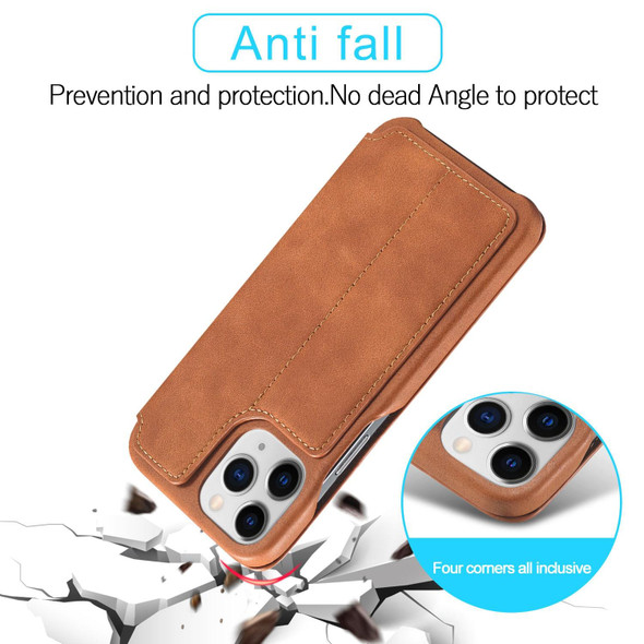 LC.IMEEKE Hon Ancient Series Horizontal Flip Leather Case with Holder & Card Slot - iPhone 13 Pro Max(Brown)