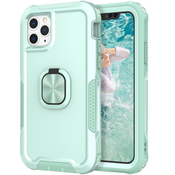3 in 1 PC + TPU Phone Case with Ring Holder - iPhone 11 Pro Max(Mint Green)