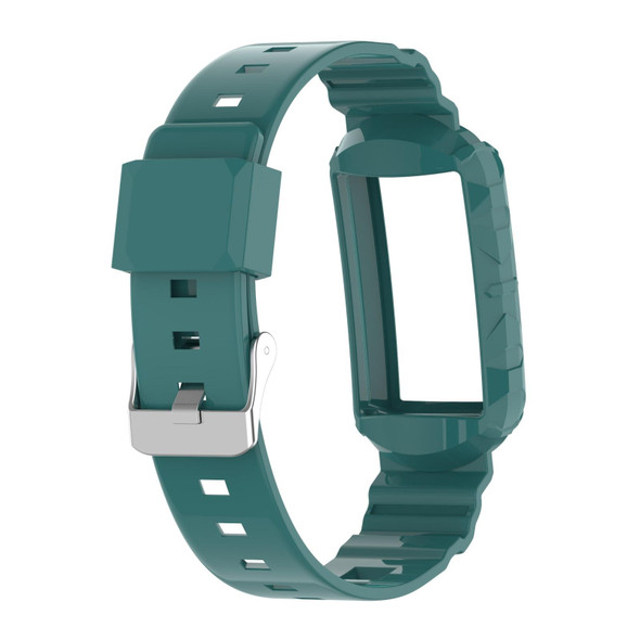 Fitbit Charge 4 Silicone One Body Armor Watch Band(Green Pine Needles)