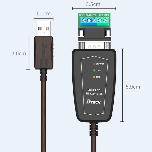 DTECH DT-5019 USB to RS485 / RS422 Conversion Cable, FT232 Chip, Length: 1.5m