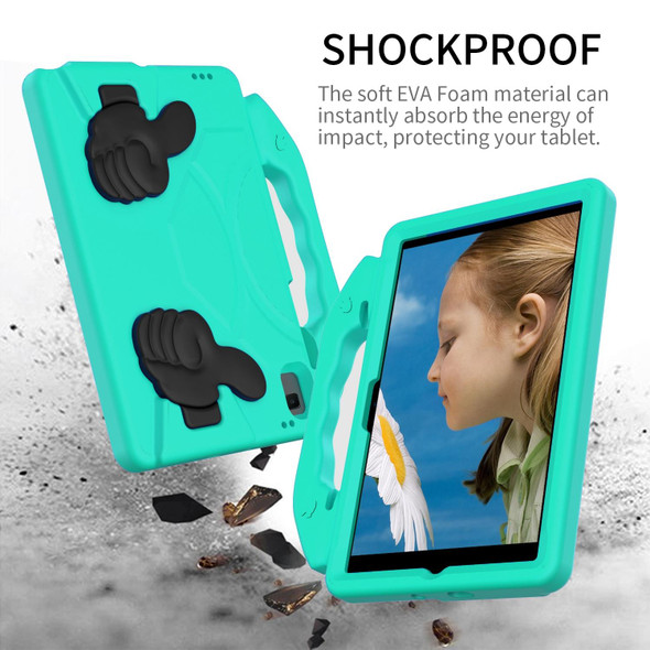 Samsung Galaxy Tab A8 10.5 2021 X200 / X205 Thumb Bracket EVA Shockproof Tablet Case(Glacier Green)