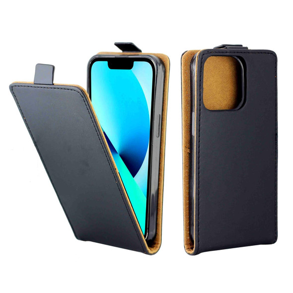 Business Style Vertical Flip TPU Leatherette Case with Card Slot - iPhone 13 Pro(Black)