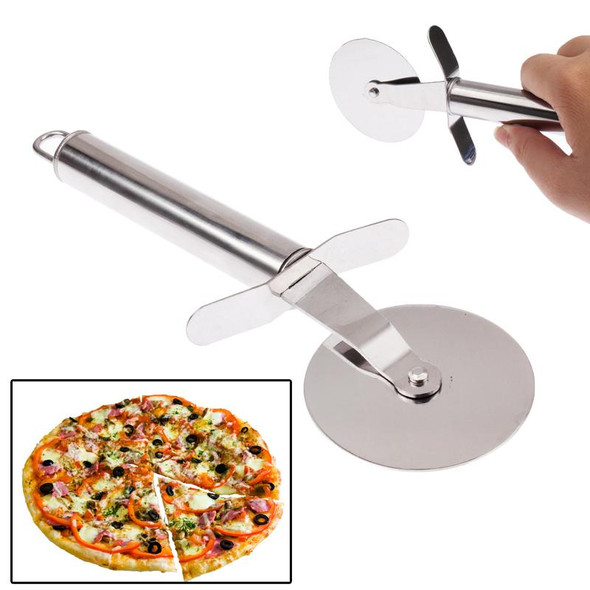 Stainless Steel Round Pizza Cutter Knife(Silver)