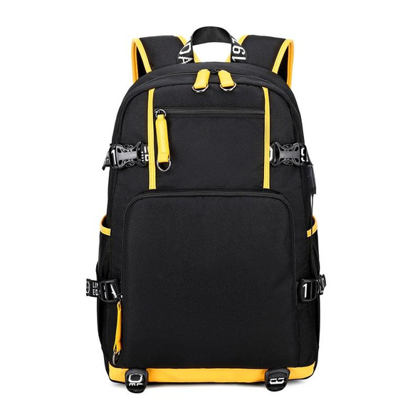 6101-4 Thermal Transfer Casual Backpack Simple Student Schoolbag(Yellow Leatherette)