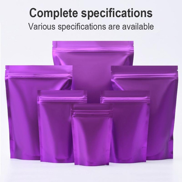 100 PCS/Set Matte Aluminum Foil Snack Stand-up Pouch, Size:10x15+3cm(Purple)