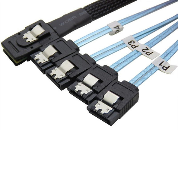 Mini SAS 36Pin SFF 8087 To 4 X 7P SATA Server ,Cable Length: 50cm