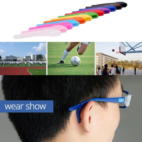10 Pairs Glasses Non-slip Cover Ear Support Glasses Foot Silicone Non-slip Sleeve(Black)