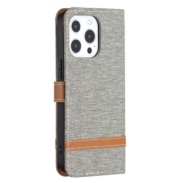 Color Matching Denim Texture Horizontal Flip Leatherette Case with Holder & Card Slots & Wallet & Lanyard - iPhone 13 mini(Grey)