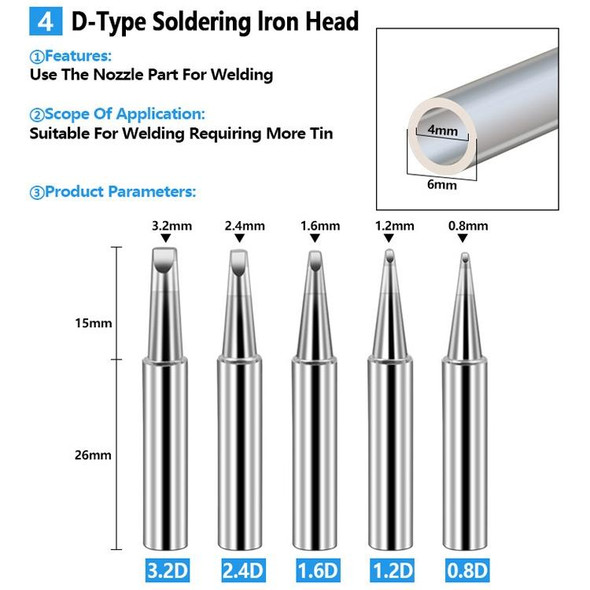 17 PCS / Set Soldering Tips 936 Soldering Station Pure Copper Soldering Iron Tips Lead-Free Soldering Iron Tips
