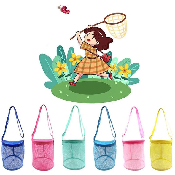 2PCS Children Outdoor Wild Picking Bag Cylinder Butterfly Dragonfly Collection Bag(Rose Red)