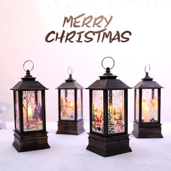 Gold Angel Pattern Christmas Simulation Flame LED Lamp Desktop Decoration