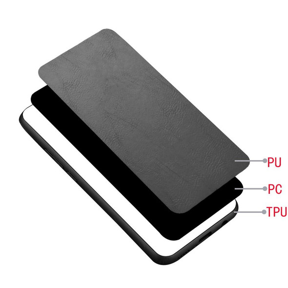 OnePlus Nord 2 5G Shockproof Sewing Cow Pattern Skin PC + PU + TPU Case(Black)