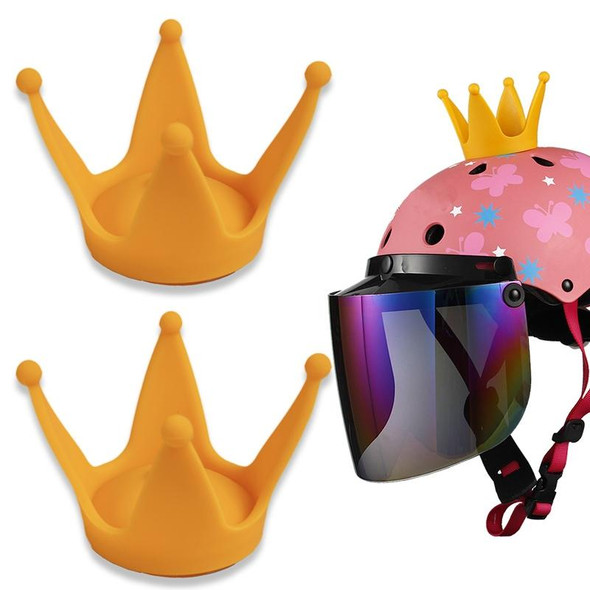 2PCS Motorcycle Crown Sucker Helmet Decoration(Yellow)