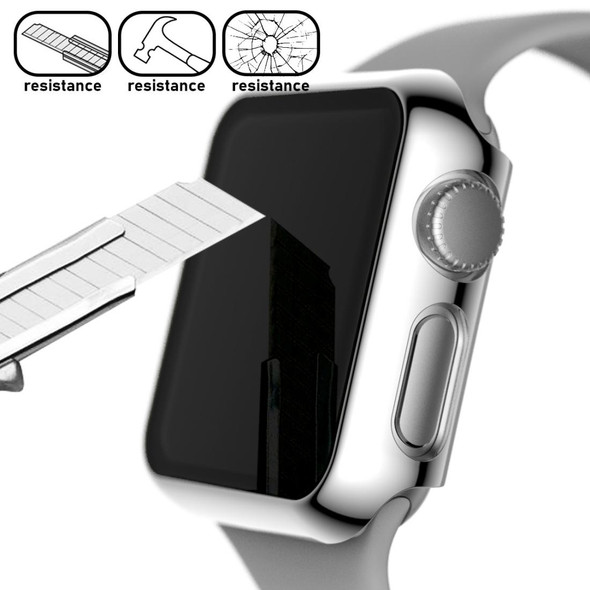 Apple Watch Series 3 & 2 & 1 38mm Full Coverage Plating Glass Case(Silver)