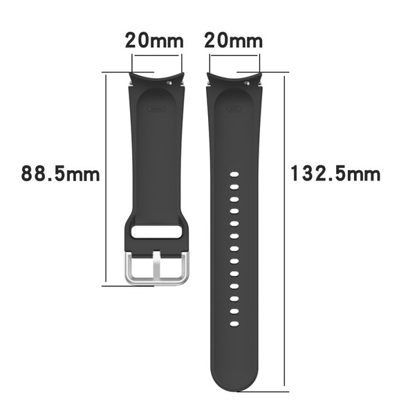 Samung Galaxy Watch4 40mm / 44mm Silicone Silver Round Buckle Watch Band(Light Pink)