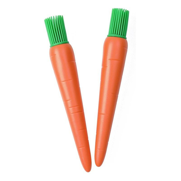 2 PCS Carrot Shape Silicone Barbecue Brush Cake Brush Baking Cream Brush Iron Plate Brush