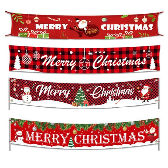 Christmas Ornaments Letters Banner Festive Party Scene Arrangement Props,Size:300 x 50cm(002)