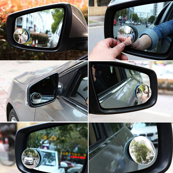 Car Blind Spot Rear View Wide Angle Mirror, Diameter: 5.3cm(Black)