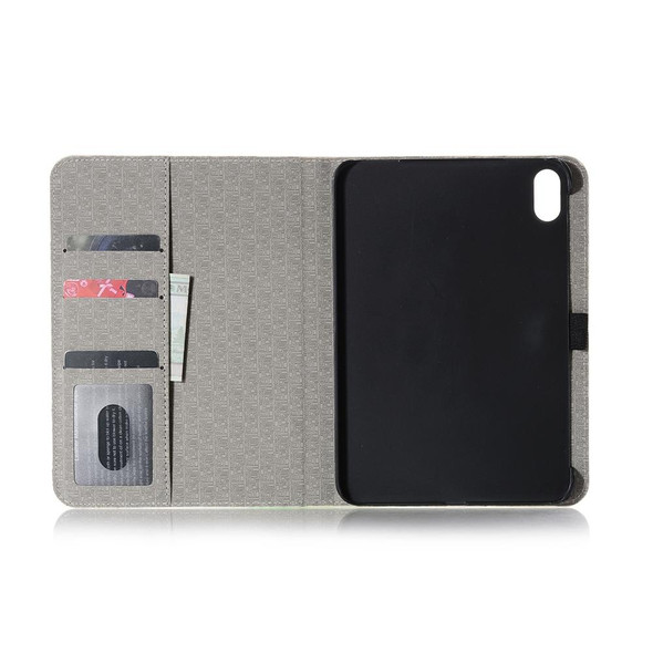 Cartoon Pattern Horizontal Flip Leatherette Tablet Case with Card Slots & Holder & Wallet - iPad mini 6(Bear)