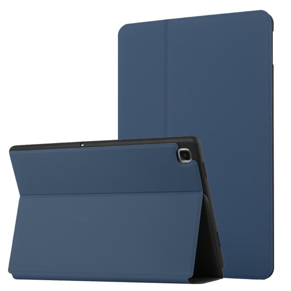 Samsung Galaxy Tab S6 Lite 10.4 P610/P615 Dual-Folding Horizontal Flip Tablet Leather Case with Holder & Sleep / Wake-up Function(Royal Blue)