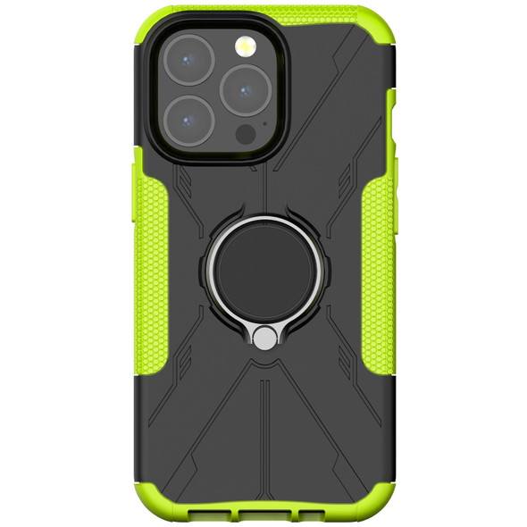 Armor Bear Shockproof PC + TPU Protective Case with Ring Holder - iPhone 13(Green)