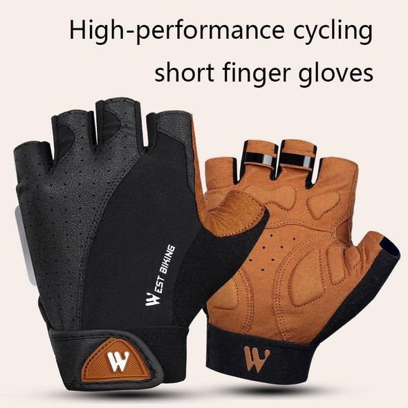 WEST BIKING YP0211196 Half-Finger Shock-Absorbing Anti-Skid Motorcycle Bike Gloves Riding Equipment, Size: M(Black Yellow)