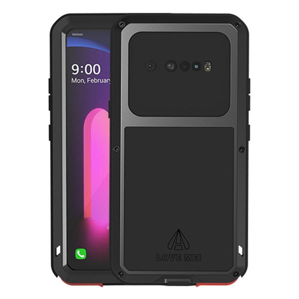 LG V60 ThinQ 5G LOVE MEI Metal Shockproof Waterproof Dustproof Protective Case with Glass(Black)