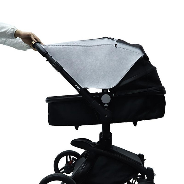 Universal Baby Stroller Accessories Sun Shade Cover With Visible Sunroof(Gray )
