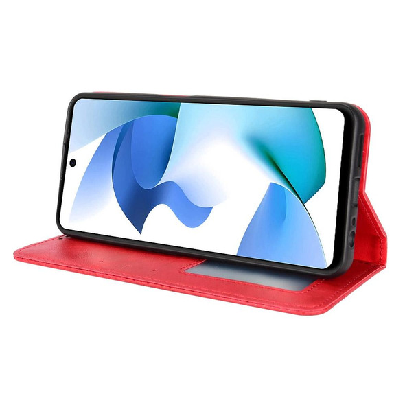 BLU F91 Magnetic Buckle Retro Crazy Horse Leatherette Phone Case(Red)