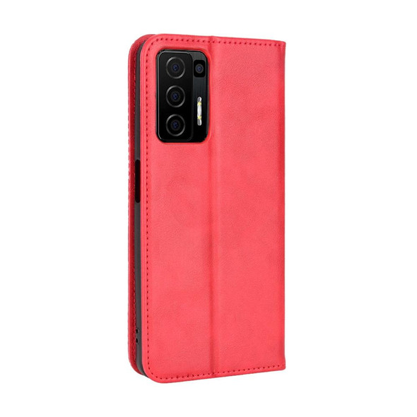 BLU F91 Magnetic Buckle Retro Crazy Horse Leatherette Phone Case(Red)