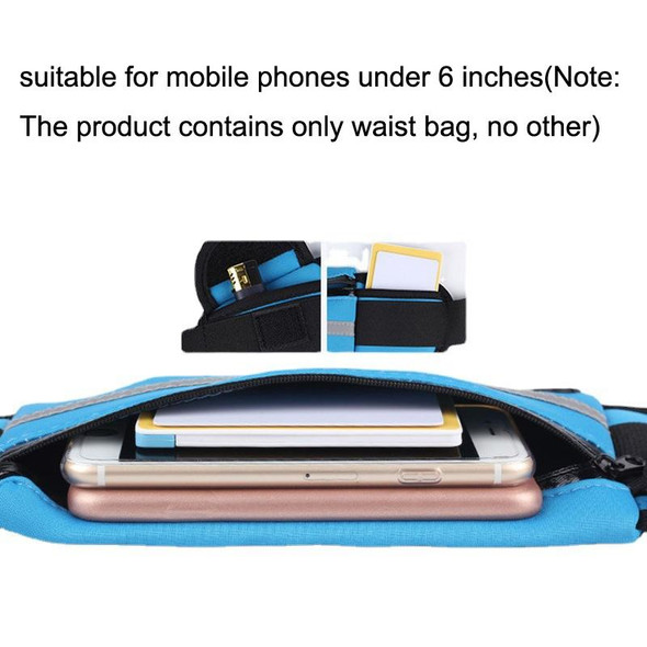 3PCS Outdoor Sports Large Capacity Portable Sweatproof Waist Bag(Blue)