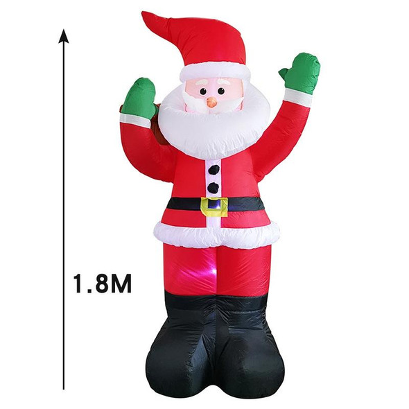 Santa Claus Christmas Tree Snowman Inflatable LED Luminous Christmas Ornaments, US Plug(QM0104-1.8M)