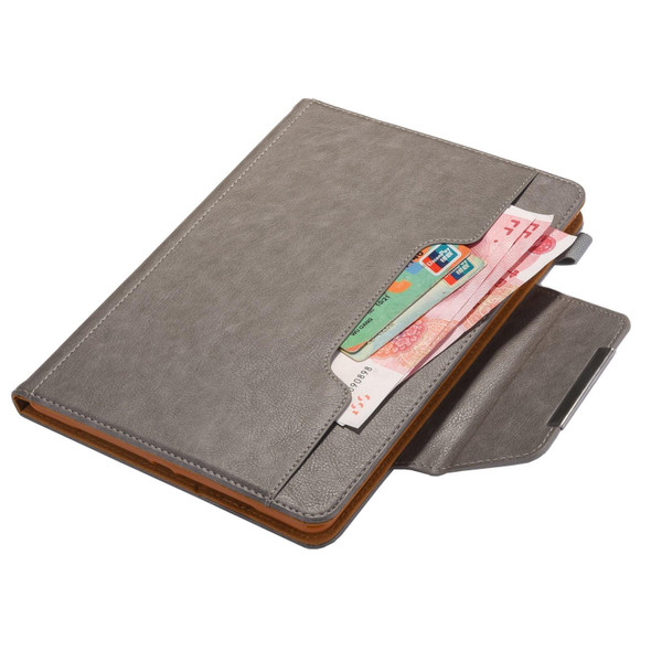 Solid Color Horizontal Flip Leather Tablet Case with Holder & Card Slot & Photo Frame & Wallet - iPad Pro 12.9 2021 / 2020 / 2018(Grey)