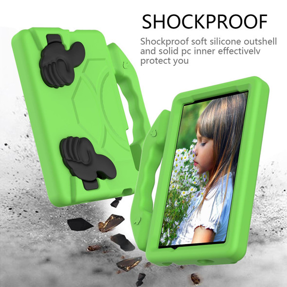 Galaxy Tab A 7.0 T280/T285 EVA Material Children Flat Anti Falling Cover Protective Shell With Thumb Bracket(Green)