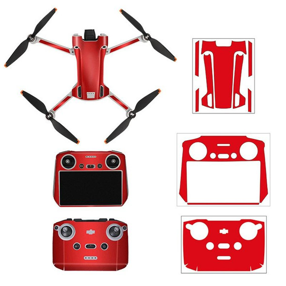 Sunnylife Drone+Remote Control Protective Sticker - DJI Mini 3 Pro RC Version(Aurora Red)