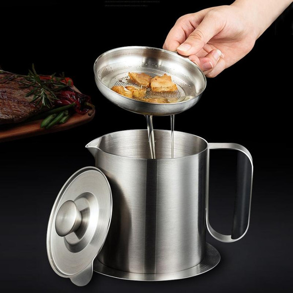 Household 304 Stainless Steel Large Capacity Oil Separator Pot, Capacity: White 1000ml