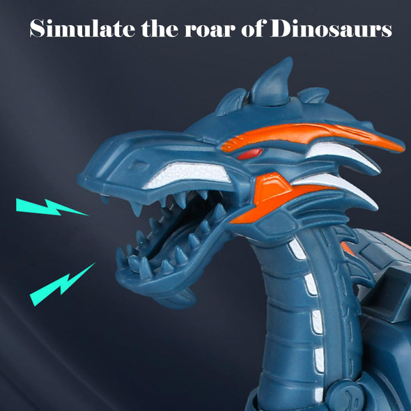 Electric Mechanical Dinosaur Toy Simulation Animal Toy Multifunctional Sound And Light Toy, Style: No Spray-Gray