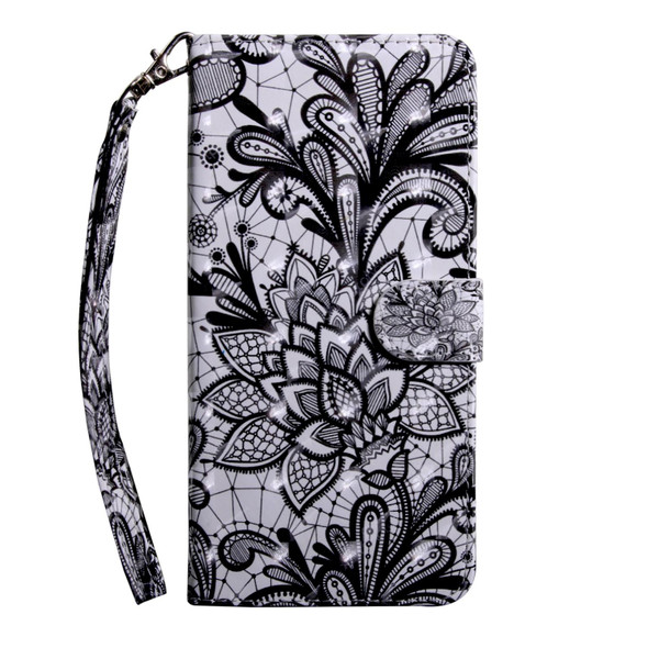 3D Painting Pattern Coloured Drawing Leatherette Phone Case - iPhone 13 Pro Max(Black Lace)