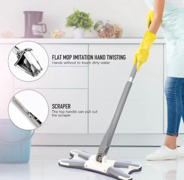 X-Type Microfibre Floor Mop with 360° Rotating Head