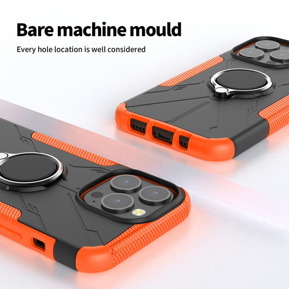 Armor Bear Shockproof PC + TPU Protective Case with Ring Holder - iPhone 13(Orange)