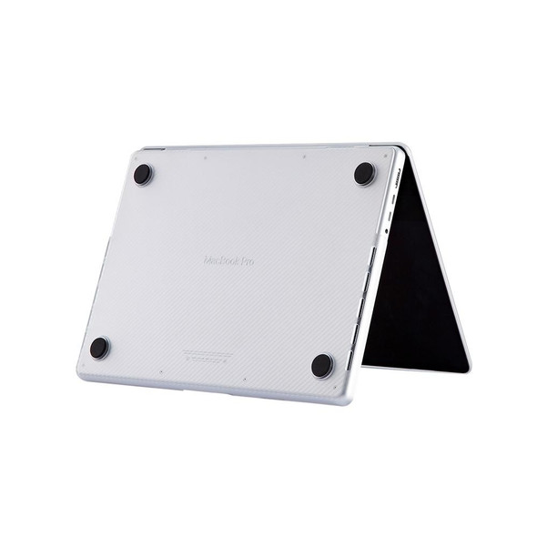Carbon Fiber Textured Plastic Laptop Protective Case - MacBook Pro 13.3 inch A1706 / A1708 / A1989 / A2159 / A2338(Transparent)