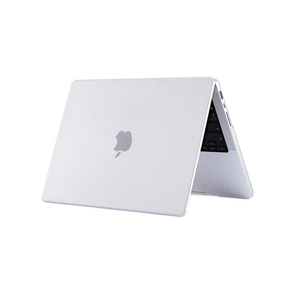 Carbon Fiber Textured Plastic Laptop Protective Case - MacBook Pro 13.3 inch A1706 / A1708 / A1989 / A2159 / A2338(Transparent)