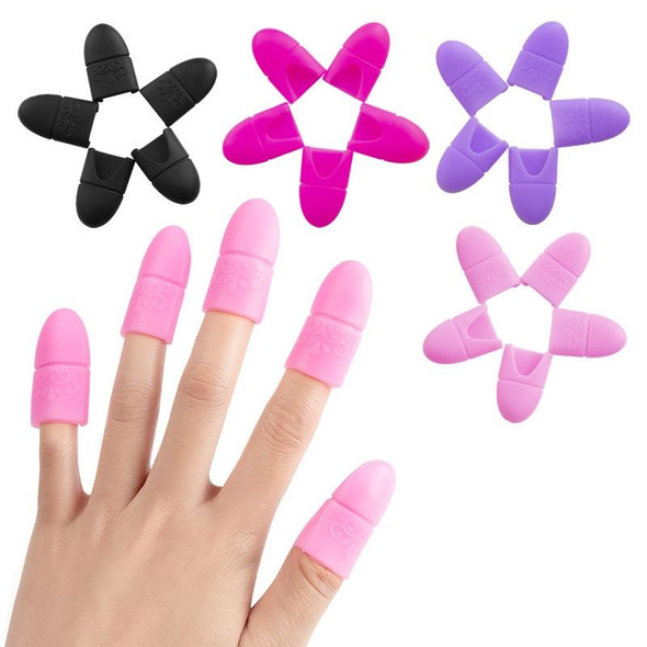 4 PCS Nail Removal Clip Free Silicone Finger Sleeves(Rose Red)