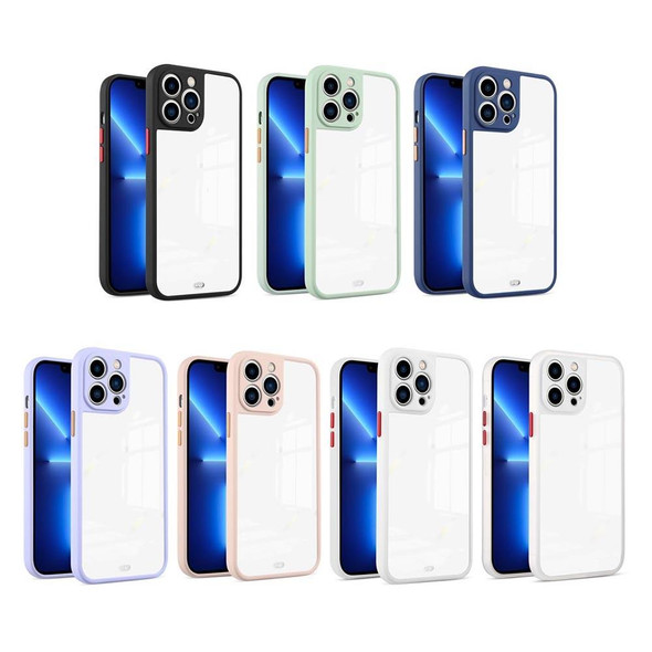 Electroplated Button Two-color TPU Phone Case - iPhone 13(White)