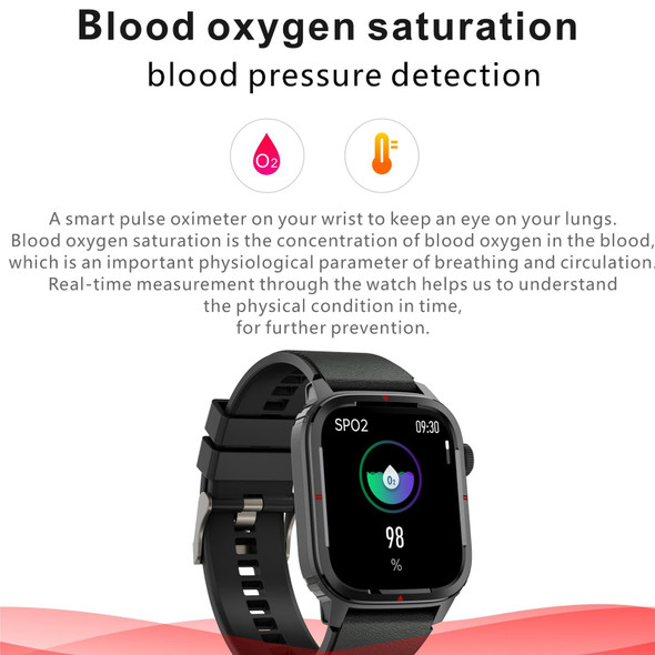 Q25 1.7 inch TFT HD Screen Smart Watch, Support Bluetooth Calling/Blood Pressure Monitoring(Black)