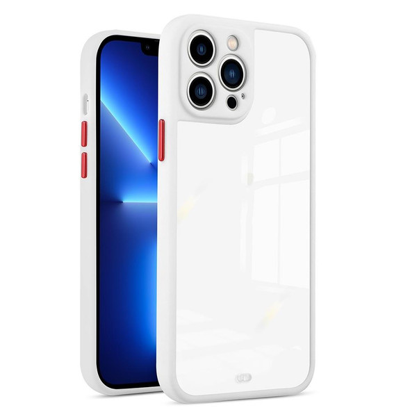 Electroplated Button Two-color TPU Phone Case - iPhone 11(White)