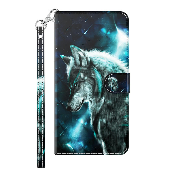 3D Painting Pattern Flip Leatherette Phone Case - iPhone 14 (Wolf)
