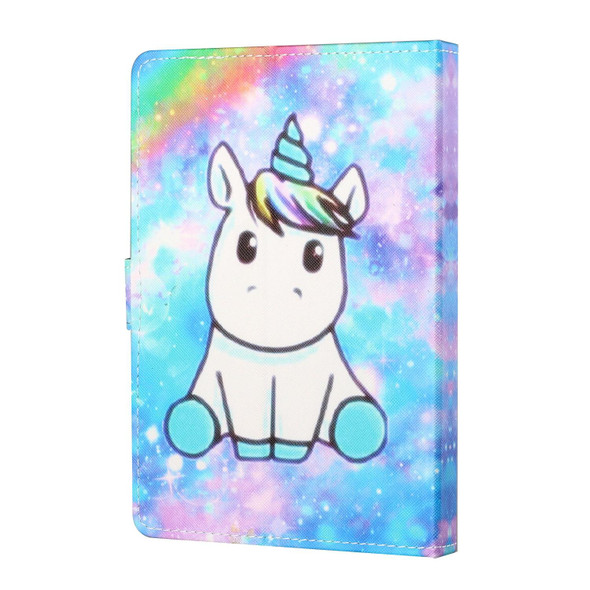 10 inch Tablet PC Universal Colored Drawing Horizontal Flip Leatherette Case with Holder & Card Slots(Unicorn)