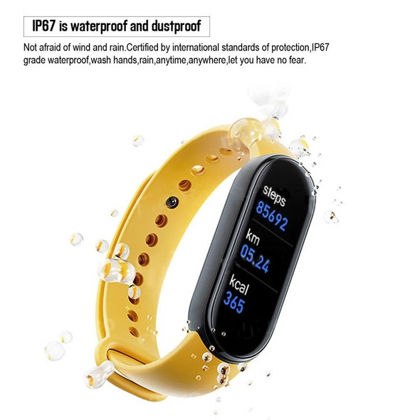 M7 0.96 inch Color Screen Smart Watch,Support Heart Rate Monitoring/Blood Pressure Monitoring(Yellow)